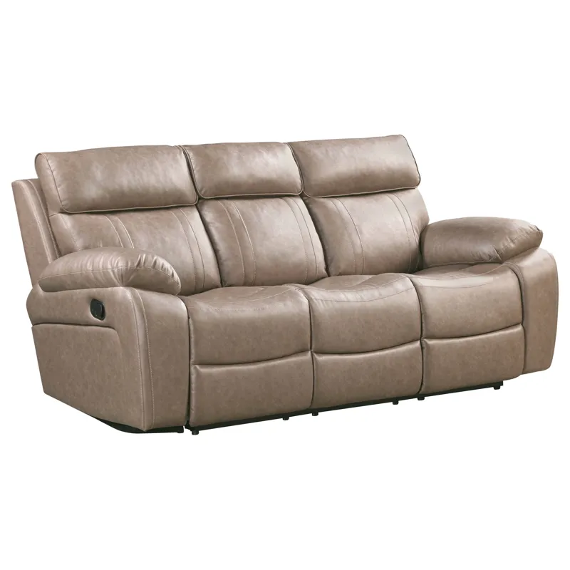 Theon Stokes Toffee Manual Reclining Sofa Loveseat and Recliner