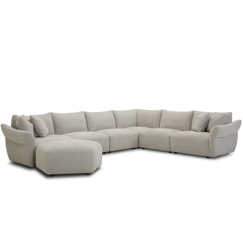 Playful Canes Cobblestone 6 Piece Modular Sectional