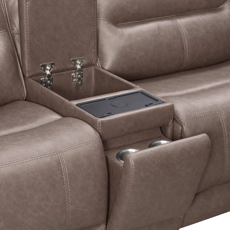 Lawson Sydney Brunette 6 Piece Modular Zero Gravity Power Reclining Sectional with Adjustable Headrests