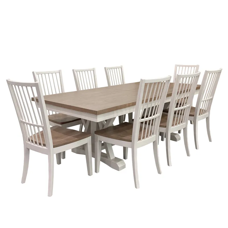 Americana Modern Dining 88 inch Trestle Extendable Dining Table