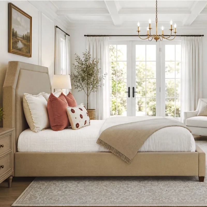 Gwen Mellow Teak King Bed 6/6