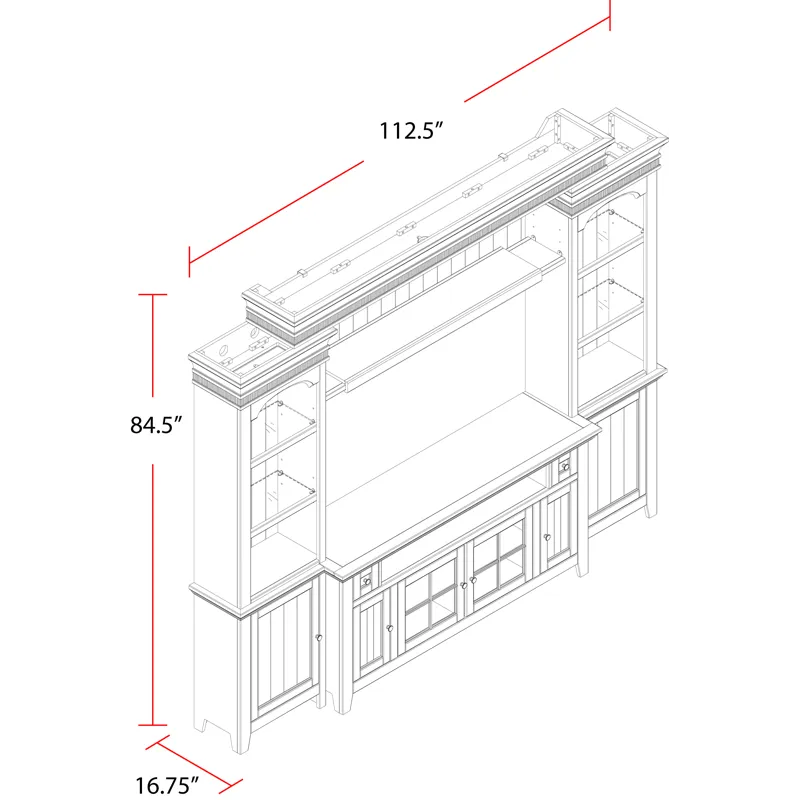 Tidewater 72 Inch Console Entertainment Wall