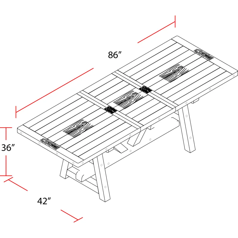 Lodge Dining Counter Height Extendable Dining Table