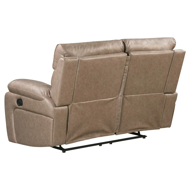 Theon Stokes Toffee Reclining Loveseat
