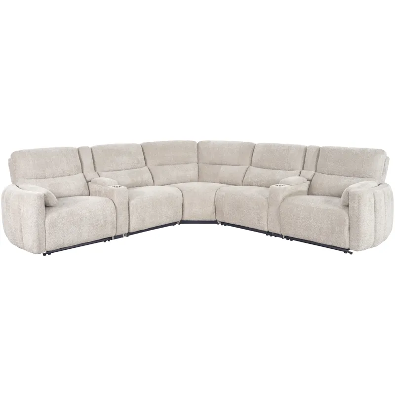 Modesto Buttercream 7 Piece Modular Power Reclining Sectional with Power Adjustable Headrests