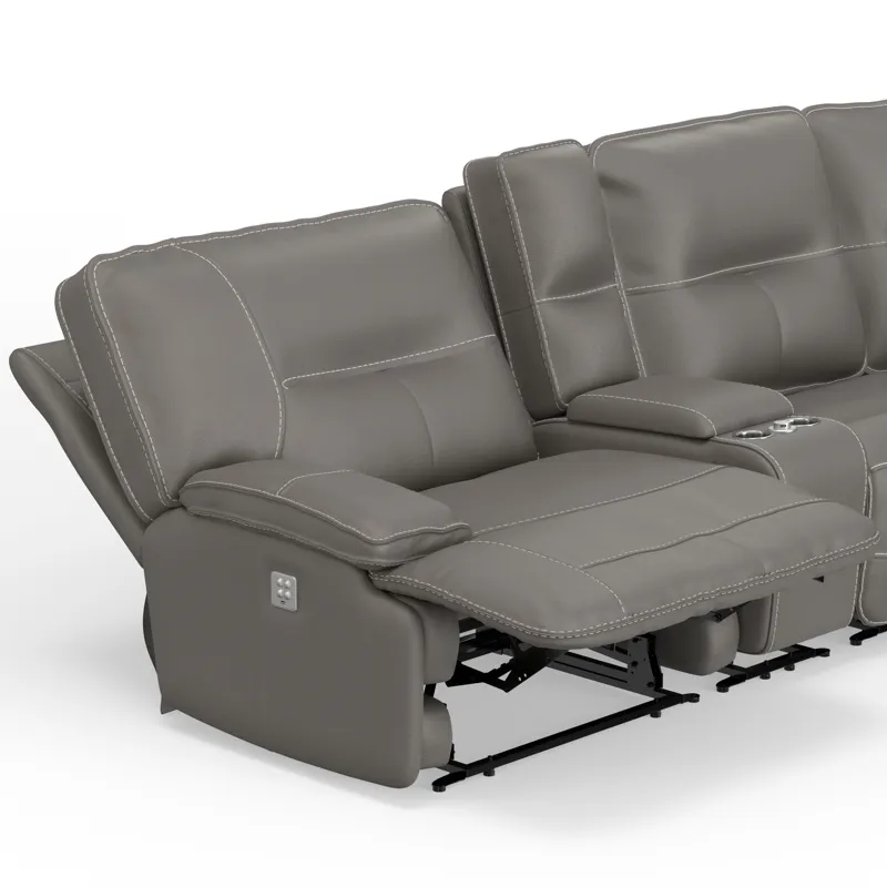 Spartacus Haze 7 Piece Modular Power Reclining Sectional with Power Adjustable Headrests