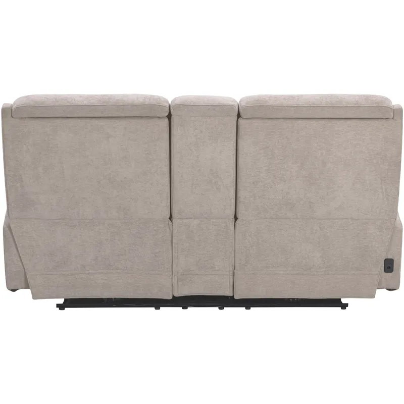 Traxton Jasper Taupe Power Zero Gravity Tilt Console Loveseat P3