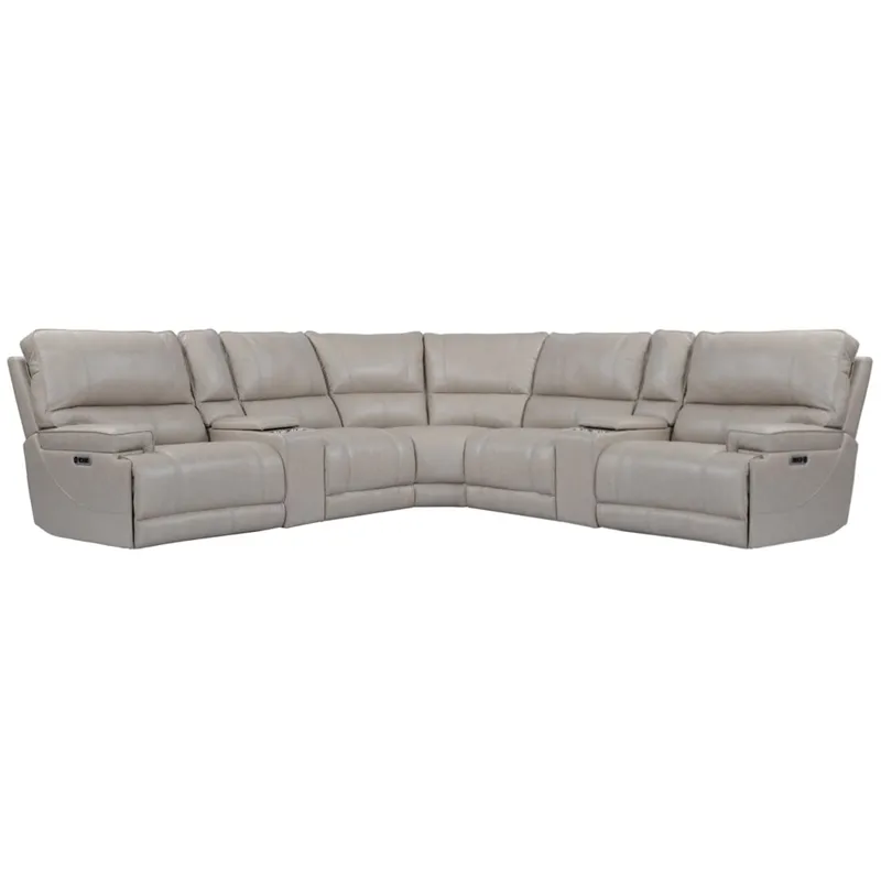 Whitman Verona Linen - Powered By Freemotion 7 Piece Modular Power Reclining Sectional with Power Ad