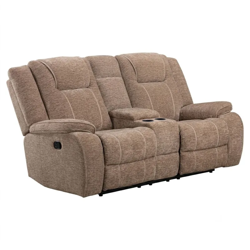 Bruno Plush Tobacco Manual Console Loveseat