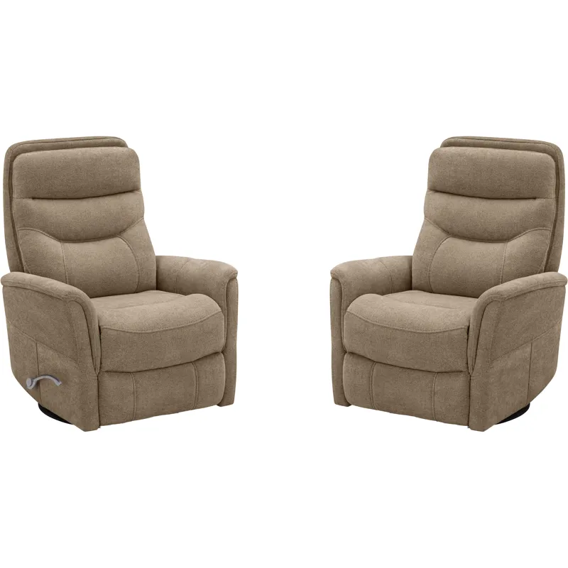 Gemini Snazzy Taupe Manual Swivel Glider Recliner Two Pack