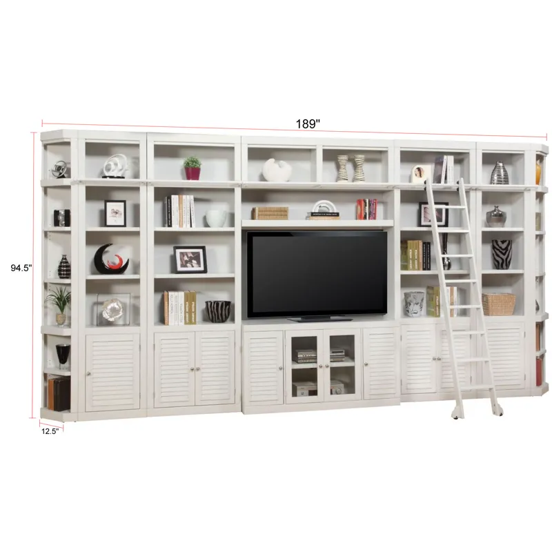 Boca 9 Piece Entertainment Wall with Corner Bookcases