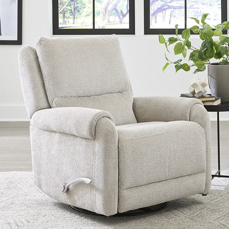 Gentry Ecru Mist Manual Swivel Glider Recliner Two Pack