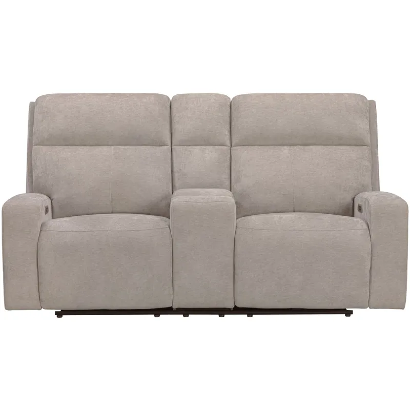 Traxton Jasper Taupe Power Zero Gravity Tilt Console Loveseat P3