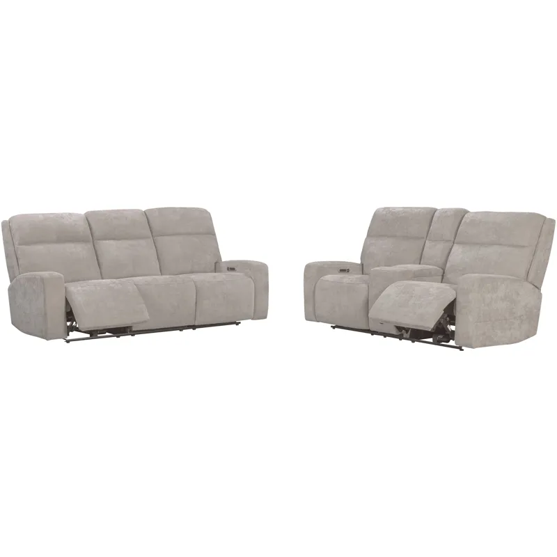 Traxton Jasper Taupe Power Zero Gravity Sofa and Loveseat