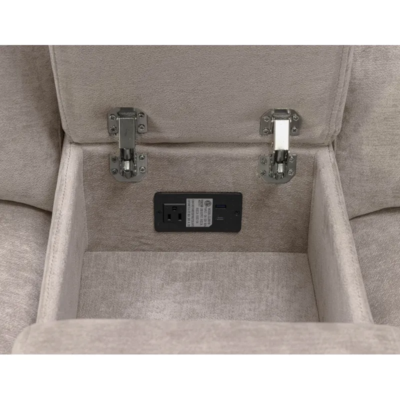 Traxton Jasper Taupe Power Zero Gravity Tilt Console Loveseat P3