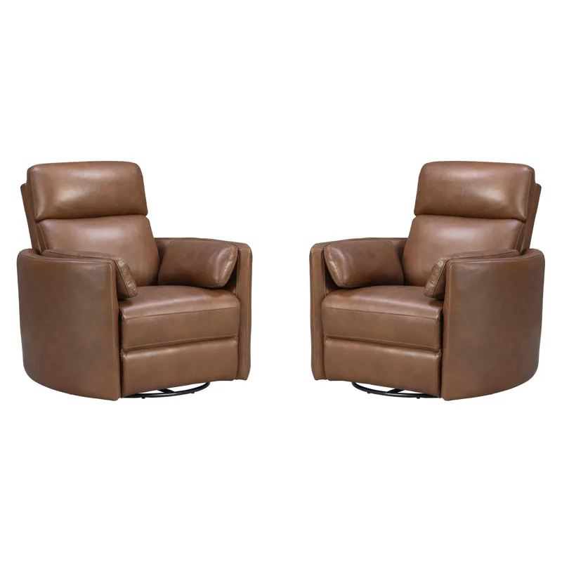 Radius Vintage Whiskey Swivel Power Glider Recliner Two Pack