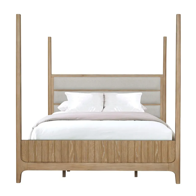 Escape Bedroom Queen Poster Bed 2 Nightstands and Dresser with Mirror