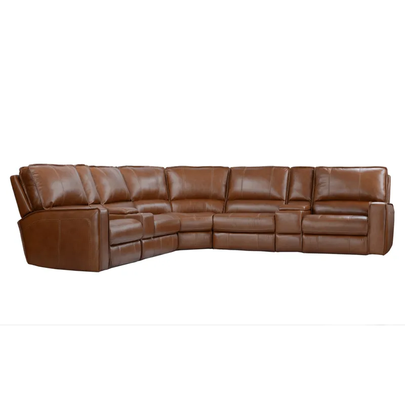 Rockford Verona Saddle 7 Piece Modular Power Reclining Sectional with Power Adjustable Headrests