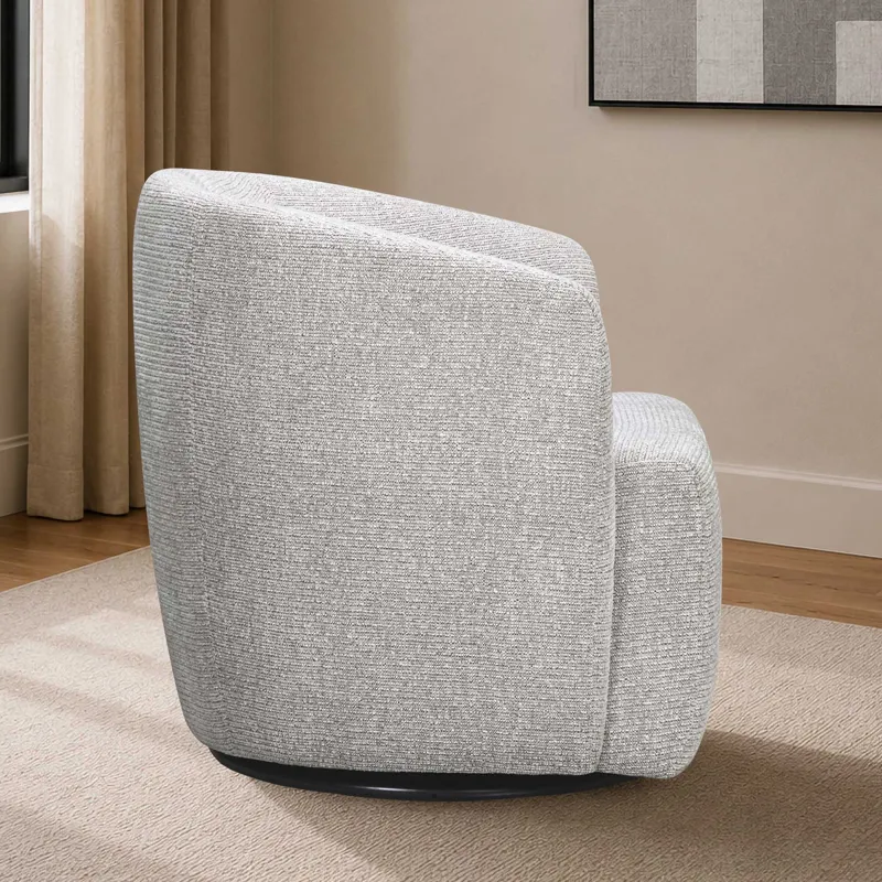 Mingle Thatch Grey Swivel Glider Accent Chair Two Pack