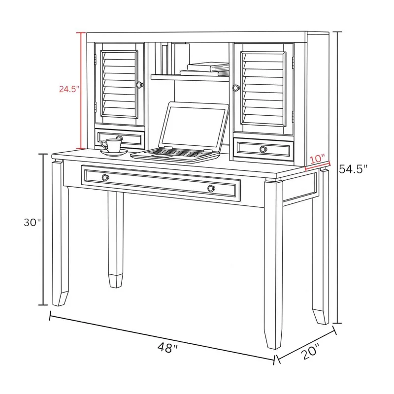 Boca L Shape Desk with Hutch