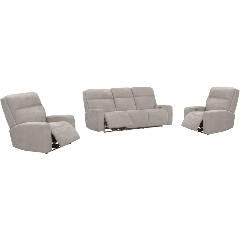 Traxton Jasper Taupe Power Zero Gravity Sofa and 2 Recliners