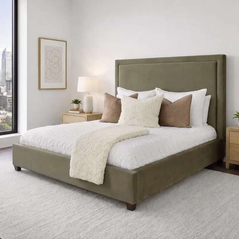 Kimberly Mystical Moss Queen Bed 5/0