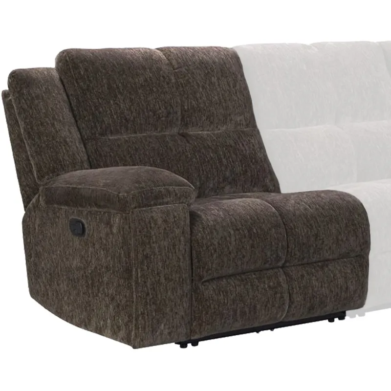 Bronco Manual Plush Umber Manual Left Arm Facing Recliner