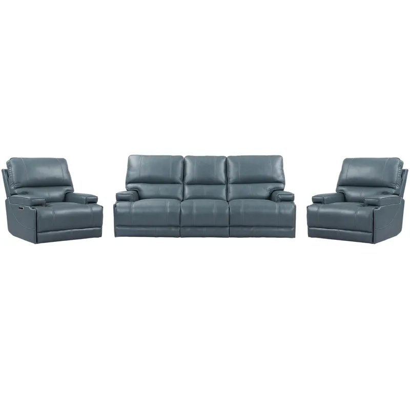 Whitman Verona Azure - Powered By Freemotion Power Reclining Sofa and Two Recliners