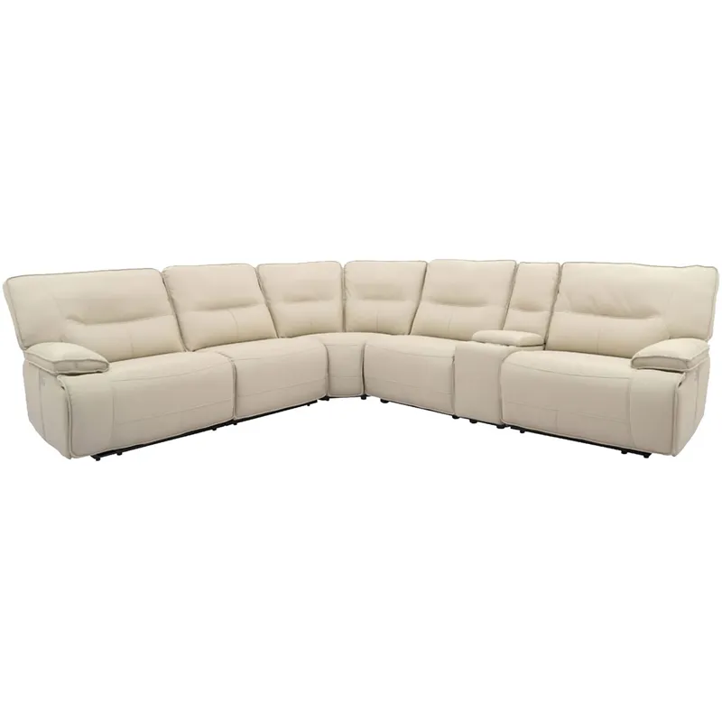 Spartacus Oyster 6 Piece Modular Power Reclining Sectional with Power Adjustable Headrests