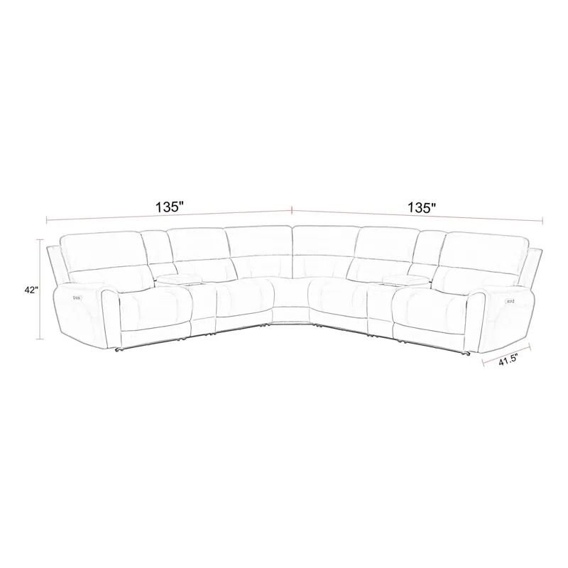 Hancock Apple Cider 7 Piece Zero Gravity Power Reclining Sectional with Power Adjustable Headrests