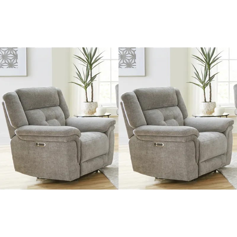 Richland Bristol Grey Power Recliner Two Pack