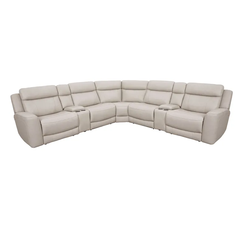 Calgary Stone 7 Piece Modular Reclining Sectional with Power Adjustable Headrests
