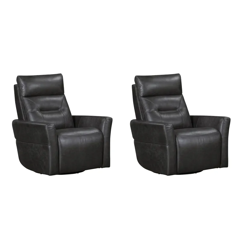 Remmington Vintage Slate Power Swivel Glider Recliner P2 Two Pack