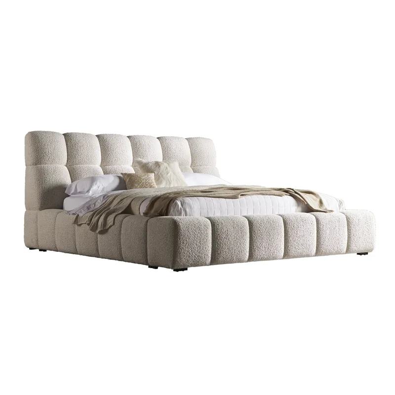 Escape Fluffy River Rock Queen Upholstered Headboard