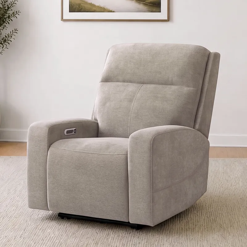 Traxton Jasper Taupe Power Zero Gravity Recliner P3