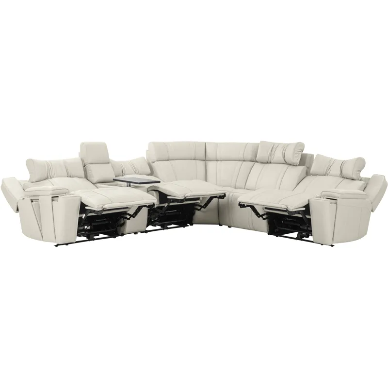 Sausalito Platinum Envy 6 Piece Modular Zero Gravity Power Reclining Sectional with Power Adjustable Headrests
