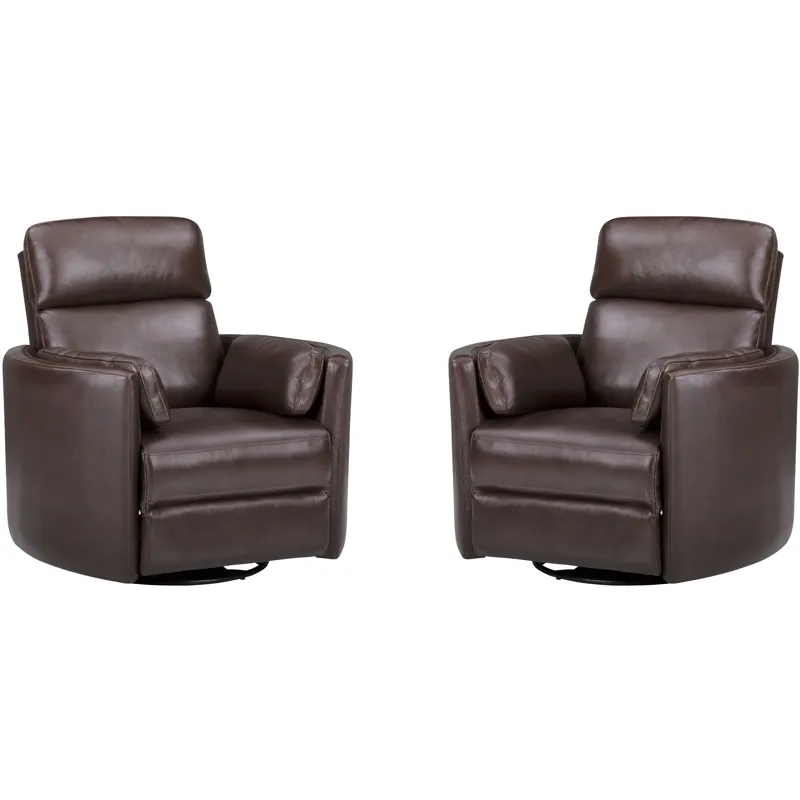 Radius Hickory Brown Manual Swivel Glider Recliner Two Pack