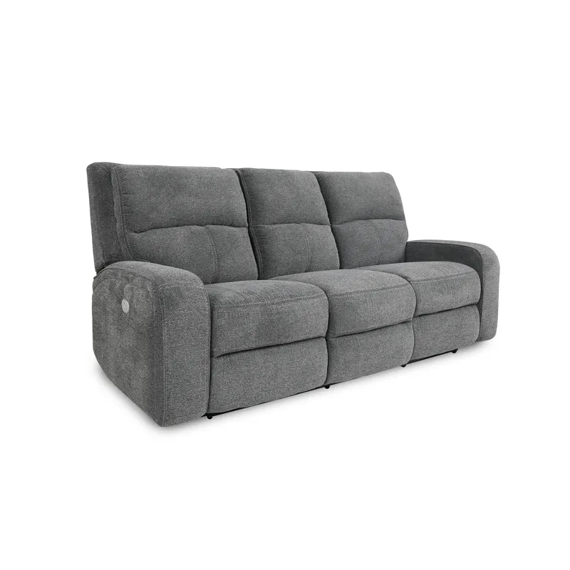 Polaris Bizmark Grey Power Reclining Sofa and Loveseat