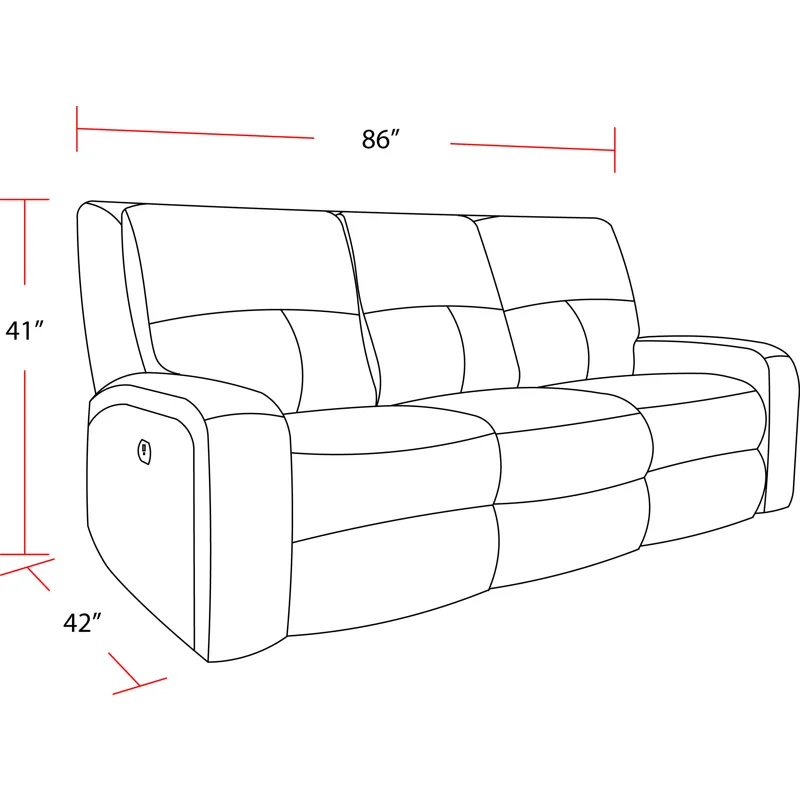 Polaris Bizmark Grey Power Reclining Sofa and Loveseat