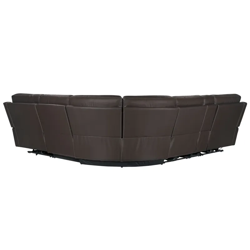 Easton Steamboat Brown 6 Piece Zero Gravity Power Reclining Sectional with Power Adjustable Headrest