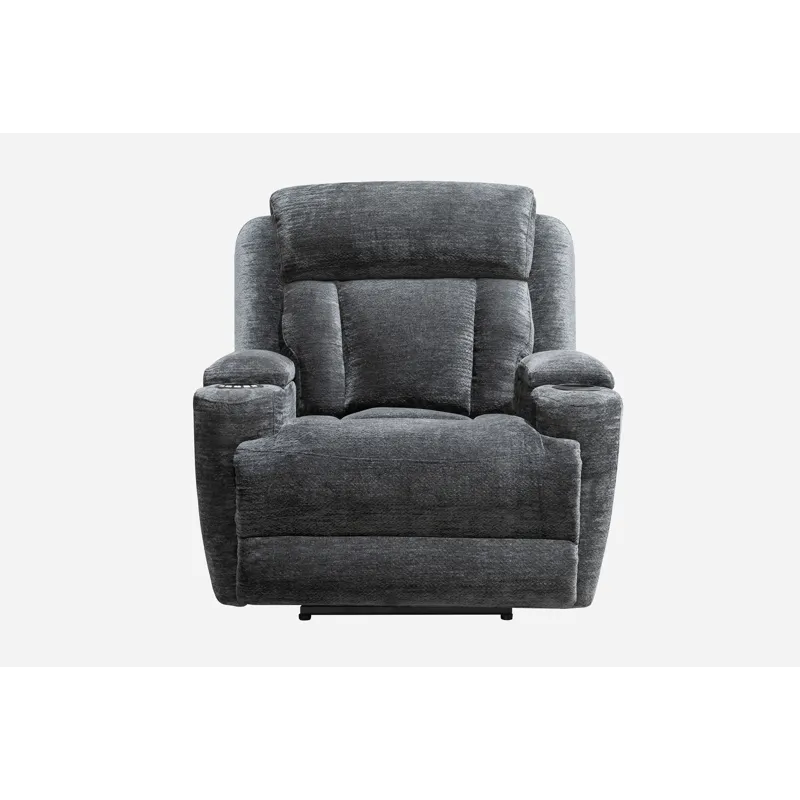 Dalton Lucky Charcoal Power Reclining Sofa Loveseat and Recliner