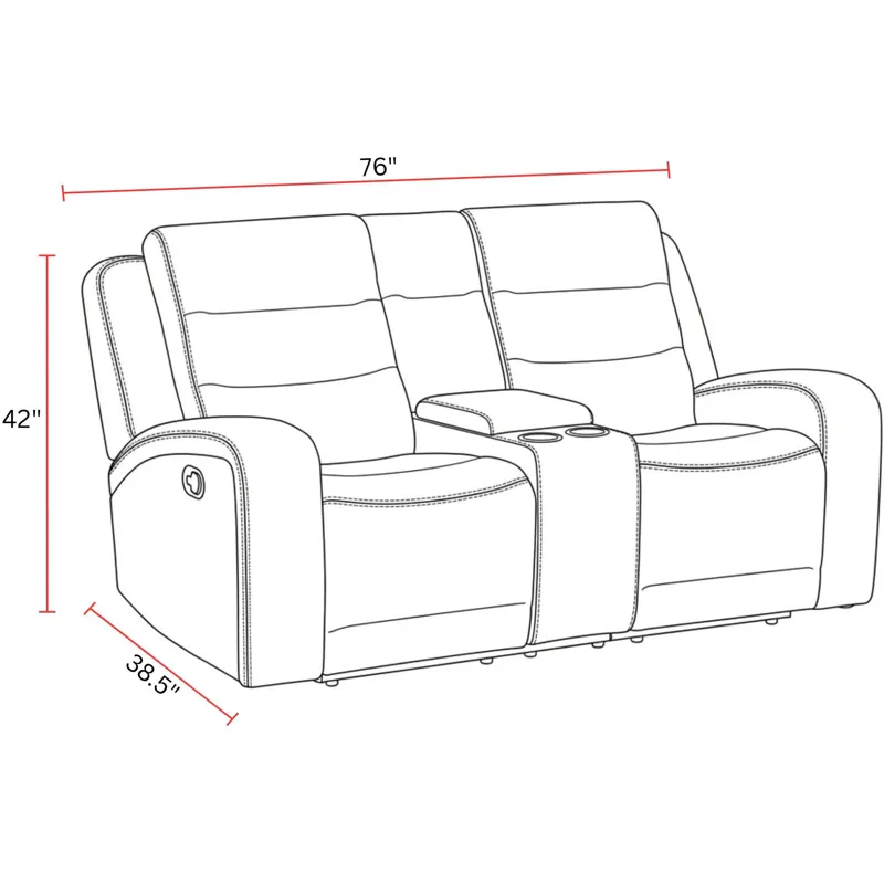 Napa Wrangler Clay Manual Console Loveseat