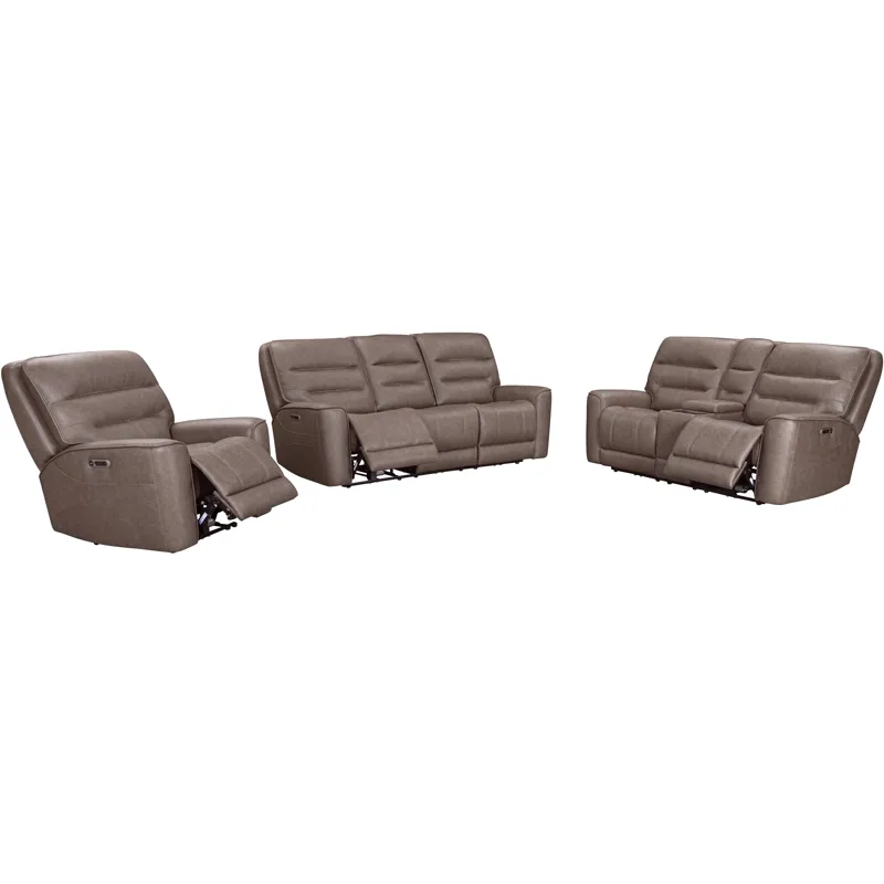 Lawson Sydney Brunette Zero Gravity Power Reclining Sofa Loveseat and Recliner