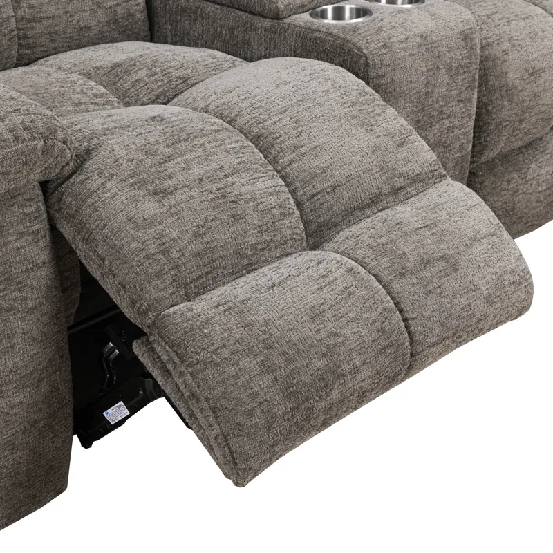 Buster Cabot Stone Manual Reclining Sofa and Loveseat