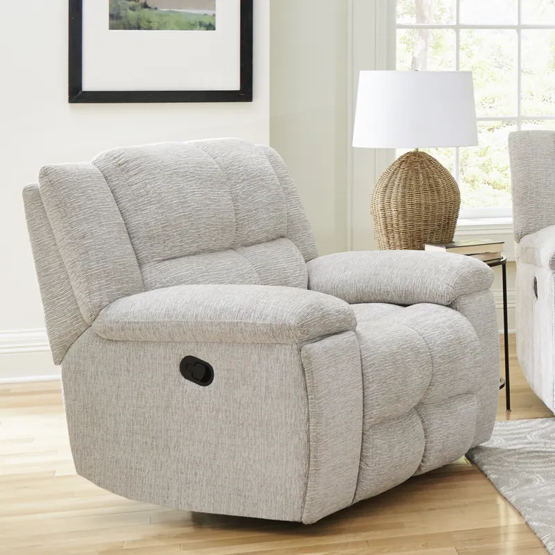 Buster Opal Taupe Manual Reclining Sofa Loveseat and Recliner