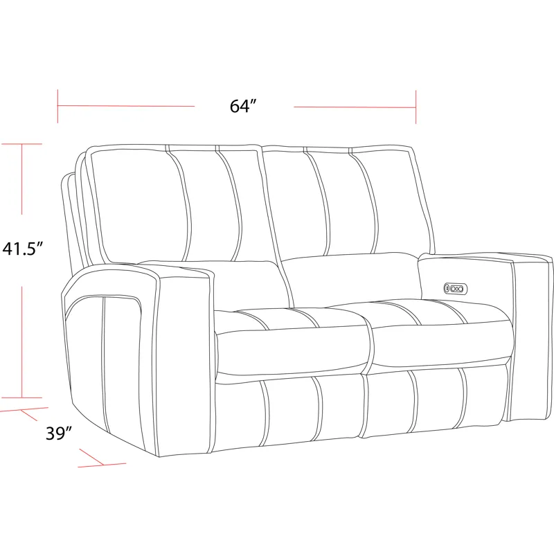 Rockford Verona Saddle Power Reclining Loveseat
