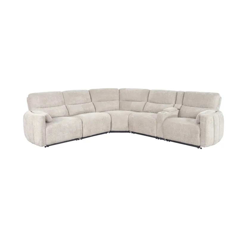 Modesto Buttercream 6 Piece Modular Power Reclining Sectional with Power Adjustable Headrests