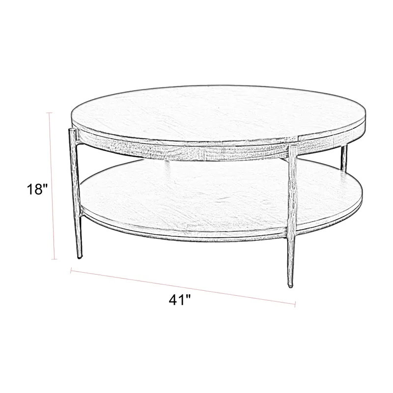Bengal 41 Inch Round Cocktail Table with 2 End Tables