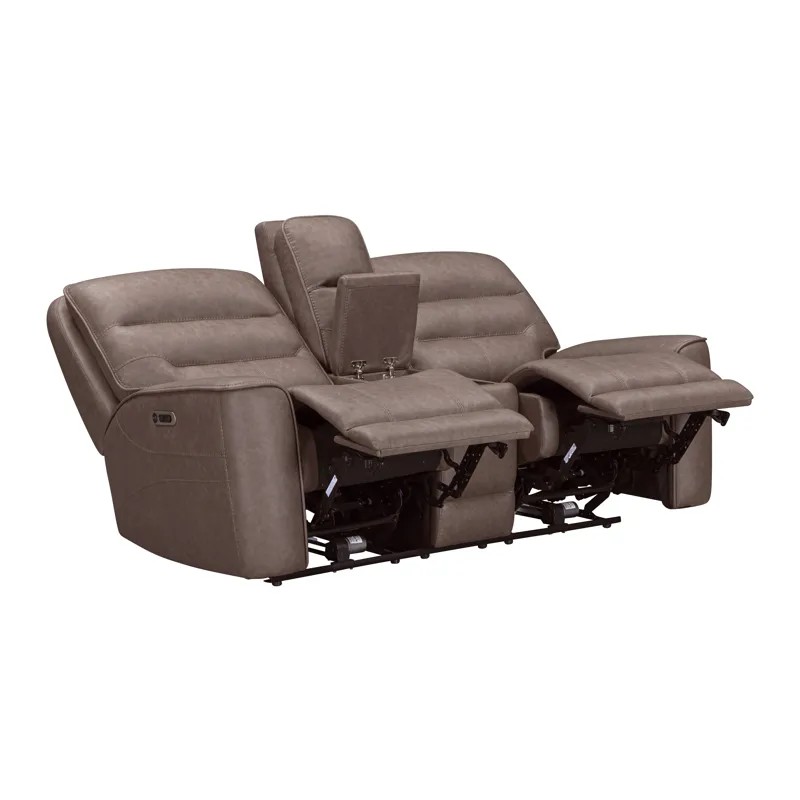Lawson Sydney Brunette Power Zero Gravity Tilt Console Loveseat P2
