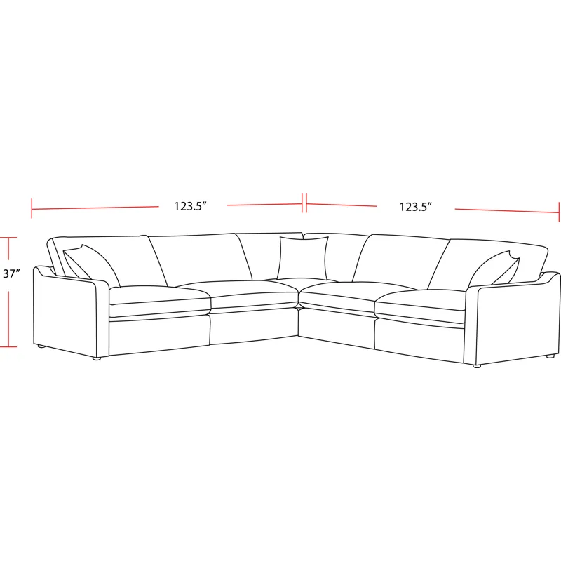 Surrender Burmese Nature 5 Piece Modular Sectional